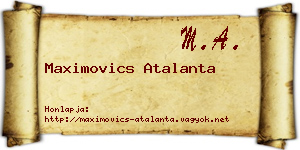 Maximovics Atalanta névjegykártya